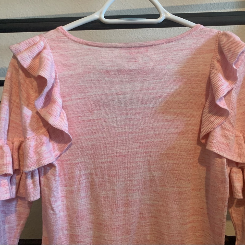 Lilly Pulitzer Light Pink Ruffle Sleeve Long Sleeve Top - Picture 7 of 8
